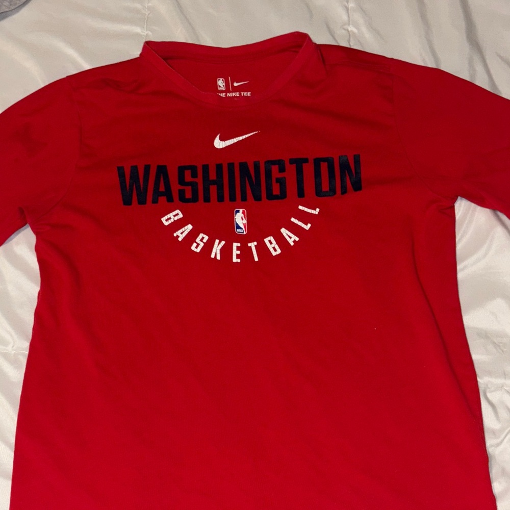 Nike Red Washington Basketball Tee with Navy and White Accents
